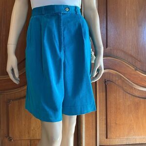 Vintage Corduroy Shorts High Rise Pleated Front Dress Shorts Size 14